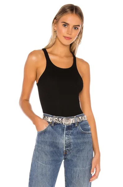 Майка LNA Ribbed Skinny Racer, черный