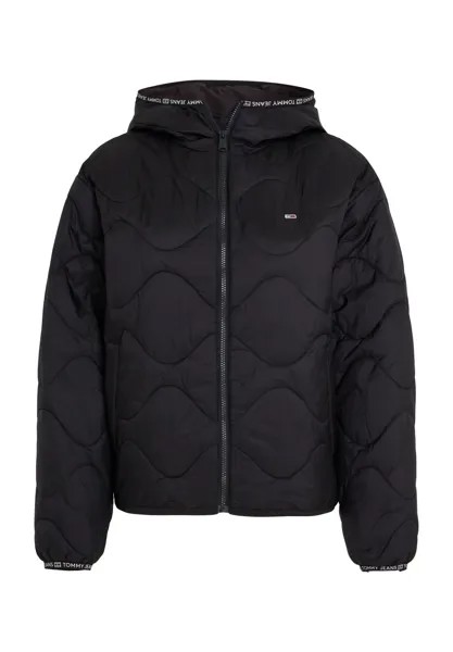 Стеганая куртка, капюшон, воротник стойка, женская TOMMY Jeans, цвет Bds Black