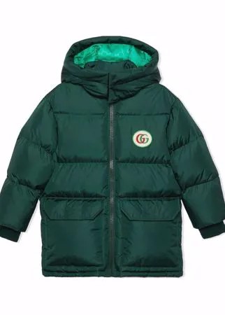 Gucci Kids пуховик с логотипом Double G