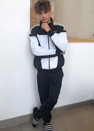 Белая олимпийка со вставками adidas Originals-Белый