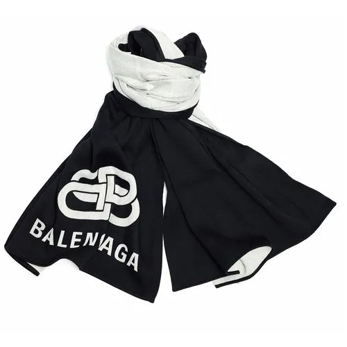 Balenciaga Двусторонний шарф ВВ из шерсти One Size