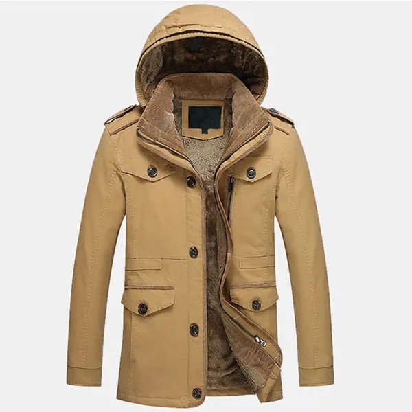 Зимняя Толстая бархатная Теплая мужская куртка с капюшоном, Мужская парка, европейская ветровка, пальто, Мужская брендовая одежда A161