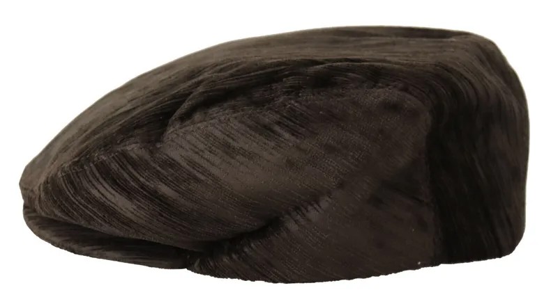 DOLCE - GABBANA Шляпа Коричневая бархатная мужская хлопковая Newsboy Capello s.58 / L Рекомендуемая розничная цена 270 долларов США