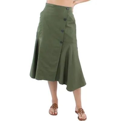 Derek Lam 10 Crosby Женская зеленая асимметричная юбка с воланами Nadia 10 BHFO 9800