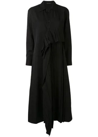 Yohji Yamamoto длинное пальто с оборками