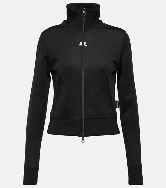 Спортивная куртка из джерси с логотипом Courrèges, черный