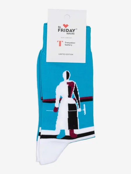 Носки с рисунками St.Friday Socks - Девушка с веслом, Синий