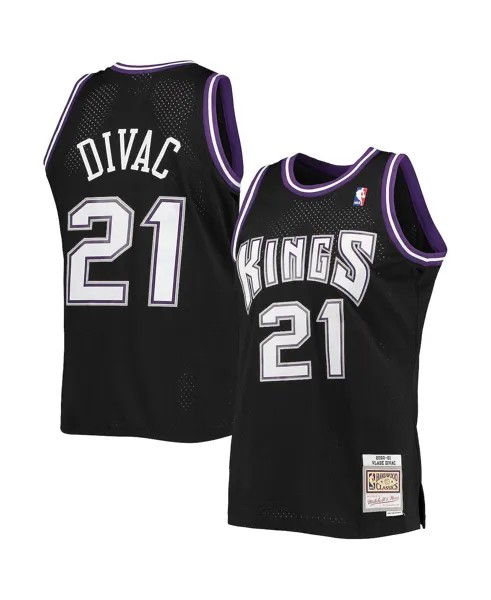 Мужская черная майка Vlade Divac Sacramento Kings 2000-01 Team Hardwood Classics Swingman Mitchell & Ness