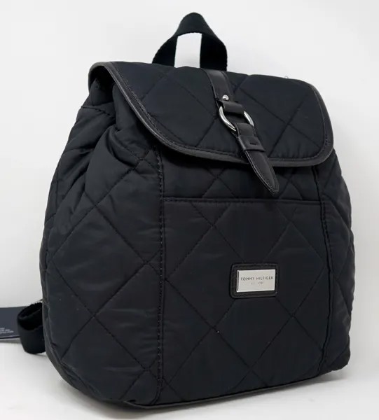 НОВЫЙ женский черный стеганый нейлоновый рюкзак Tommy Hilfiger, сумка-кошелек