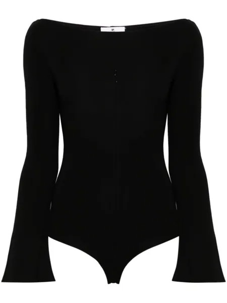 Courrèges боди с молниями, черный