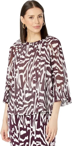 Рубашка Calvin Klein Long Sleeve Raglan w/ Sheering, цвет Aubergine Multi 2