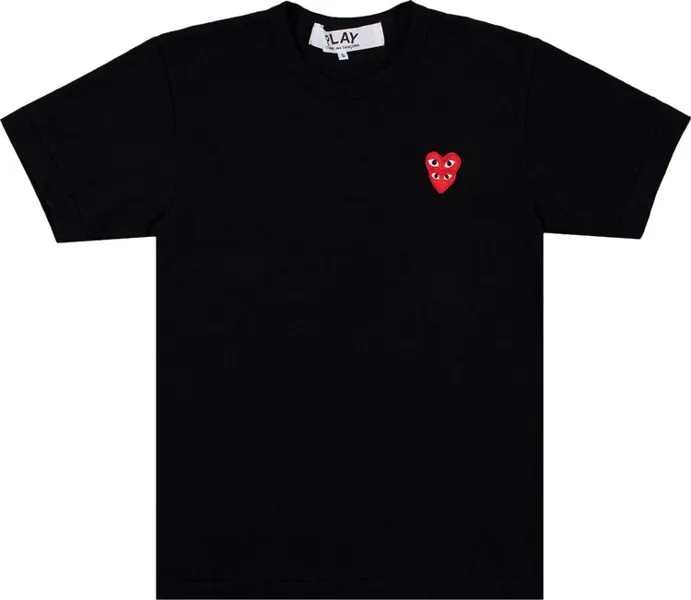 Футболка Comme des Garçons PLAY Heart Logo Short-Sleeve T-Shirt 'Black', черный