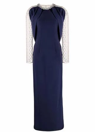 Jenny Packham платье с длинными рукавами и кристаллами