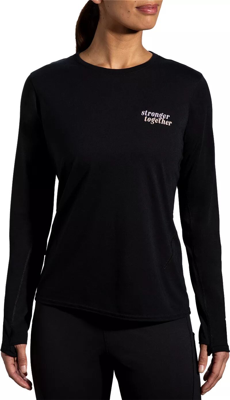 Женская футболка Brooks Empower Her Distance с длинным рукавом 3.0, черный