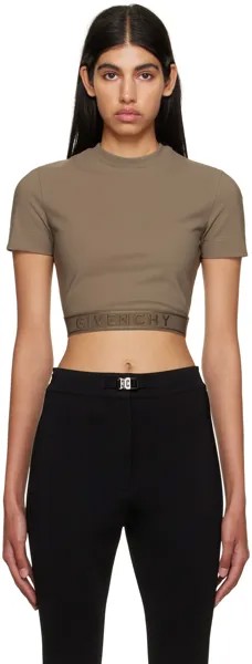 Футболка цвета хаки с эластичной резинкой Givenchy