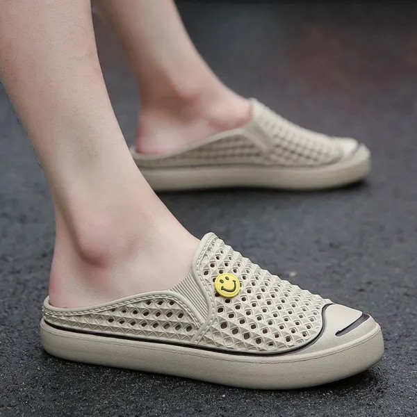 Лето Baotou Hole Обувь Мужская пляжная обувь Корейская версия тренда мягкого дна Нескользящие сандалии Сандалии и тапочки Женщины