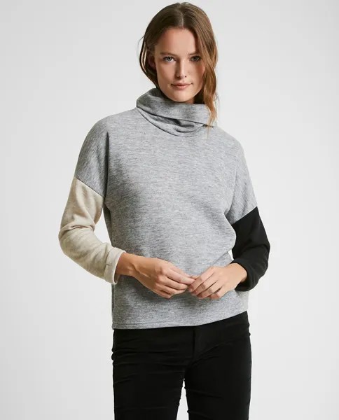 Триколор женский свитер с высоким воротником Trucco, серый