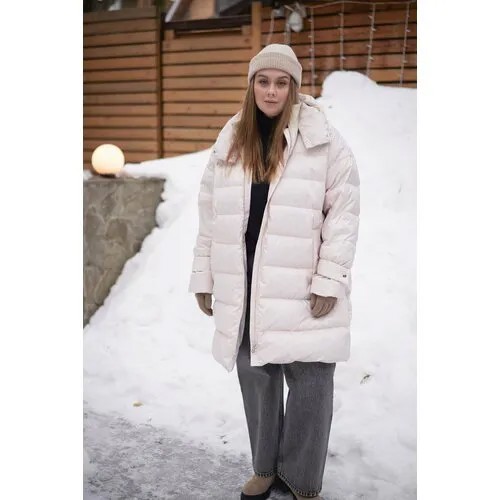 Пуховик Modress, размер 66, молочный