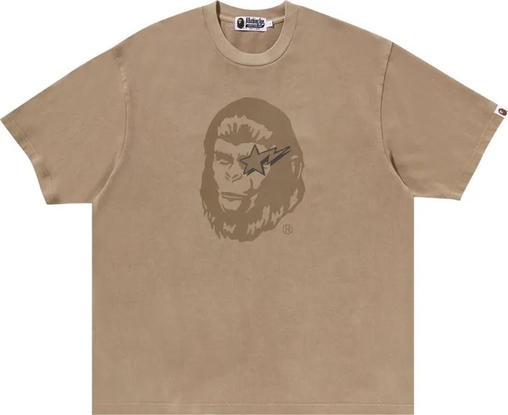 Футболка BAPE WGM Garment Dyed Relaxed Fit 'Beige', загар
