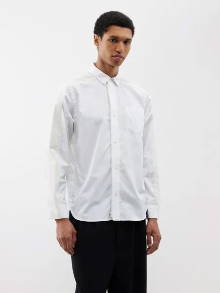 Рубашка из хлопкового поплина со вставками Sacai, белый