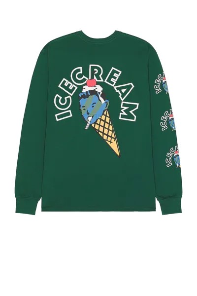 Футболка ICECREAM Cone Man Long Sleeve, темно-зеленый