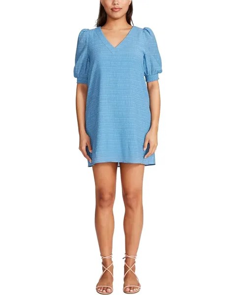 Платье Steve Madden Fields of Gold Textured Stripe Gauze Shift, цвет Blue Frosting