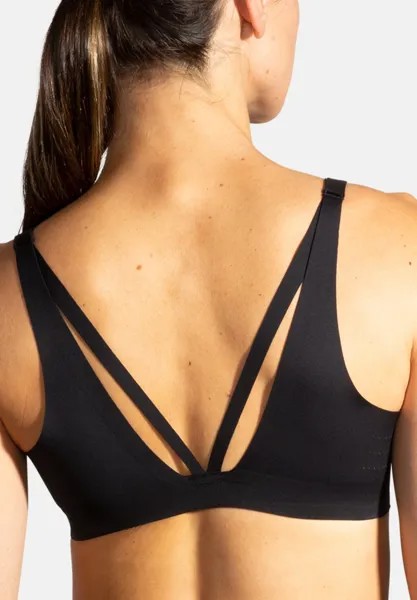 Спортивный бюстгальтер с сильной поддержкой DARE STRAPPY RUN BRA Brooks, цвет black