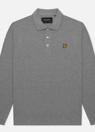 Мужской лонгслив Lyle & Scott LS Polo, цвет серый, размер S