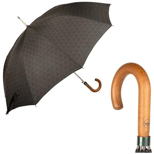 Зонт-трость M&P, полуавтомат, купол 115 см., деревянная ручка, серый, черный