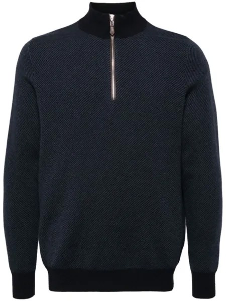 N.Peal толстовка Temple Jacquard Half Zip, синий