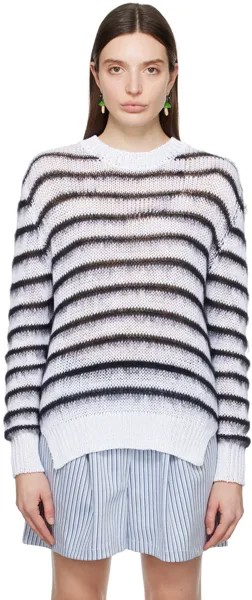 Бело-черный полосатый свитер Marni