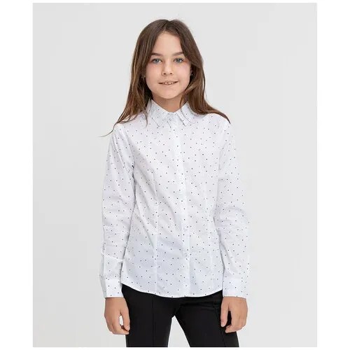 Школьная блуза Button Blue, размер 122, белый