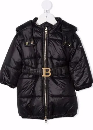 Balmain Kids пуховик с поясом