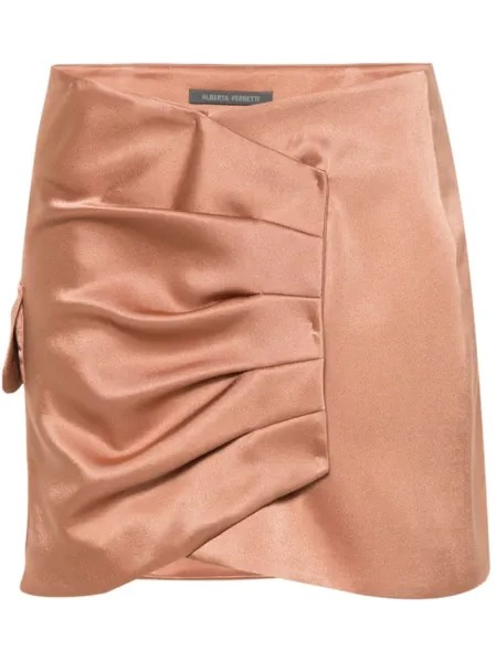 Alberta Ferretti атласная юбка мини, розовый