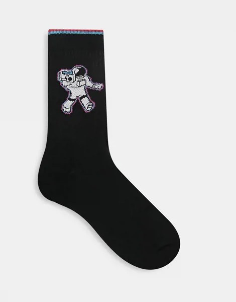Спортивные носки с принтом космонавтов ASOS DESIGN-Многоцветный