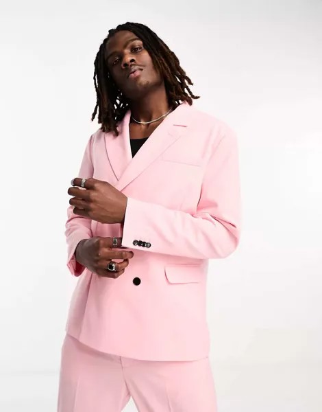 Розовый двубортный пиджак Weekday Leo Coord эксклюзивно для ASOS