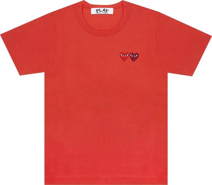 Футболка Comme des Garçons PLAY Double Heart T-Shirt 'Red', красный
