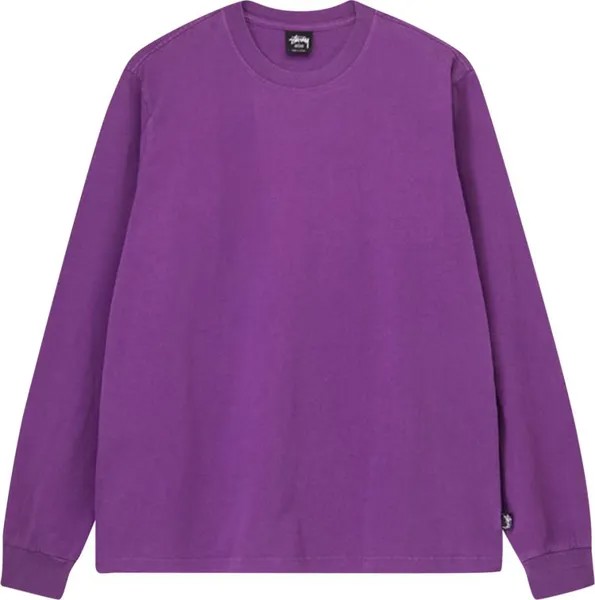 Лонгслив Stussy Pigment Dyed Long-Sleeve Crew 'Purple', фиолетовый
