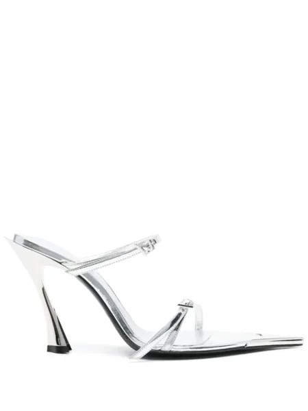 Mugler босоножки с эффектом металлик, серебристый