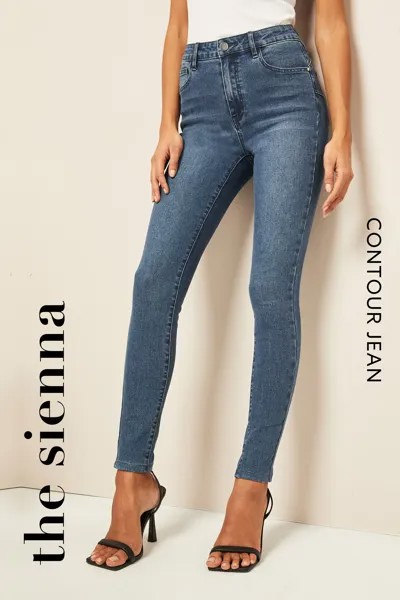 Моделирующие джинсы с высокой и средней талией Friends Like These, синий