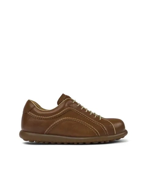 Однотонные коричневые мужские кожаные кроссовки Camper, коричневый
