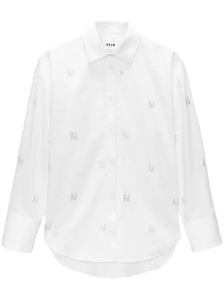 MSGM рубашка с кристаллами, белый
