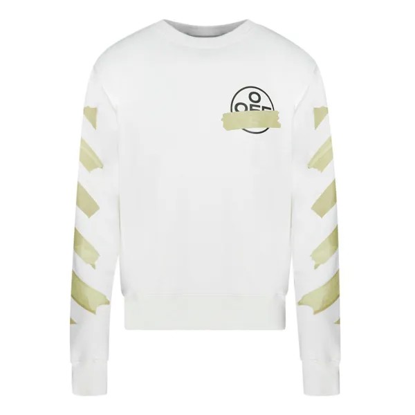 Белый свитшот с логотипом Tape Off-White, белый