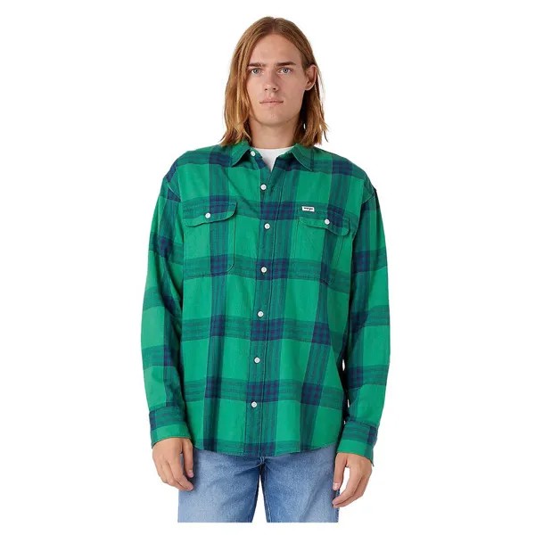 Рубашка с длинным рукавом Wrangler Patch Pocket Oversized, зеленый