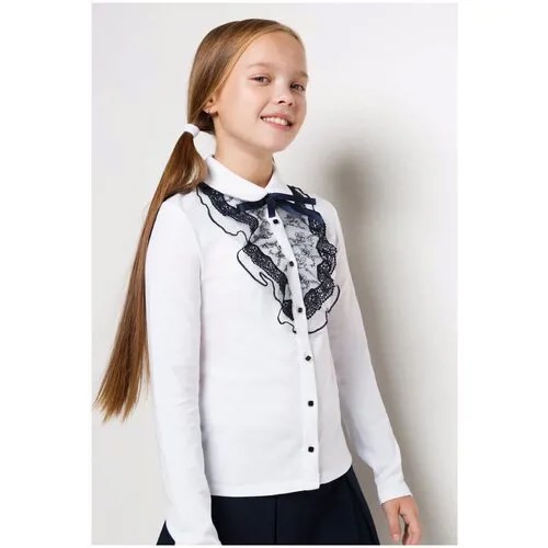 Блузка детская для девочек ACOOLA белая, размер 128
