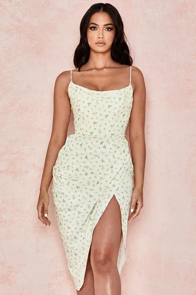 Женское облегающее мини-платье на бретелях-спагетти, элегантное вечернее платье абрикосового цвета с разрезом для клувечерние, лето 2022