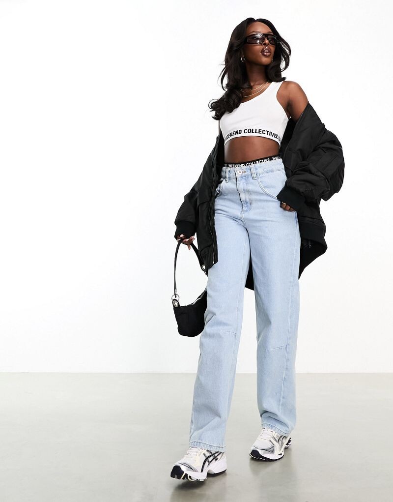 Светло-голубые винтажные мешковатые джинсы ASOS Weekend Collective