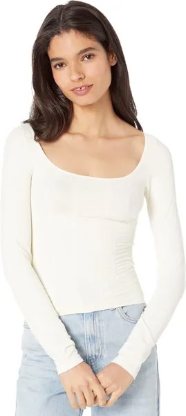 Топ Free People Stay Here Seamless Long Sleeve, слоновая кость