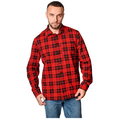 Рубашка Оптима Трикотаж, размер 56, бордовый