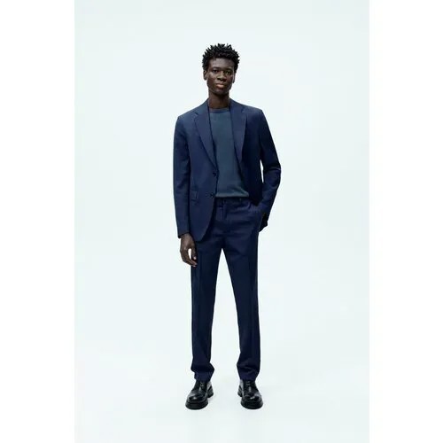 Пиджак Zara, однобортный, размер 48, синий